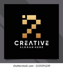 Creative monogram logo design initial letter R with golden style color