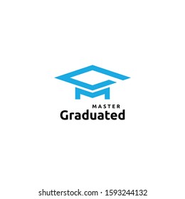 Creative monogram logo design of letter GM and Graduated or university with white background - EPS10 - Vector.