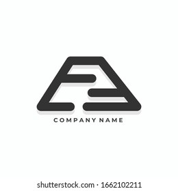 creative monogram logo design letter E and F