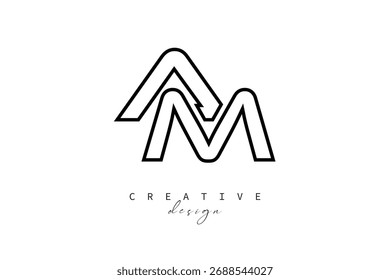 AM Creative Monogram Logo Design-Stock Creative Branding Design Concept