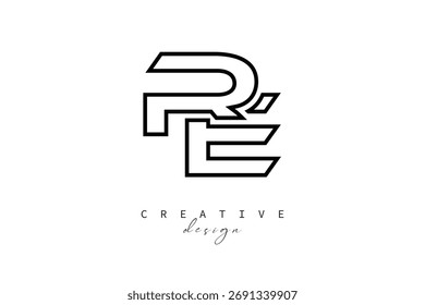 RE Creative Monogram Logo Design-Stock Creative Branding Design Concept