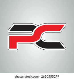 Creative monogram logo featuring a bold black "P" with a dynamic red "C" emerging from within, symbolizing innovation, depth, and modern branding.