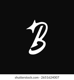 Logo monograma criativo com as letras B e C em elegante caligrafia moderna com um elegante sotaque de estrela. Perfeito para marca, moda e identidade pessoal. Formato de vetor EPS