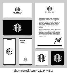 Kreatives Monogramm-Logo mit Schreibtischvorlage