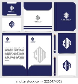 Creative monogram logo with stationery template
