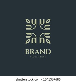 Plantilla vectorial de diseño de logotipo de adorno de monograma creativo