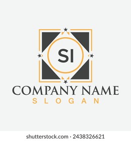 Creative monogram SI letter logo design for company branding