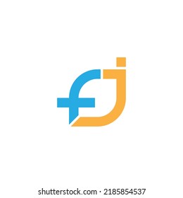 Creative monogram trendy initial letter F and J logo vector template.