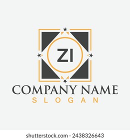 Creative monogram ZI letter logo design for company branding