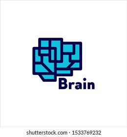 creative monoline brain logo in vector