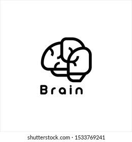 creative monoline brain logo in vector