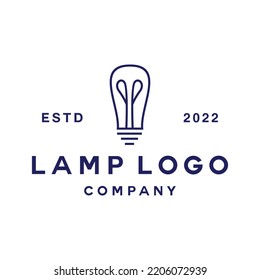 Creative Monoline Lamp Light Logo vector design graphic