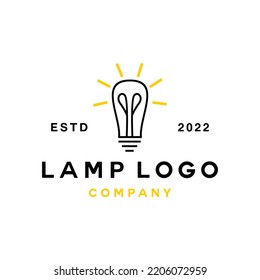 Creative Monoline Lamp Light Logo, Vektorgrafik