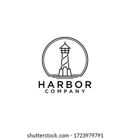 creative Monoline Lighthouse / Searchlight logo design inspiration download