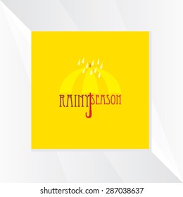 creative monsoon concept with umbrella and rain drop
