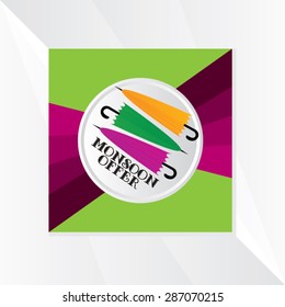 creative monsoon rainy season vector illustration 