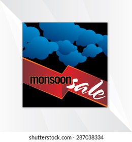 creative monsoon sale concept with blue background 