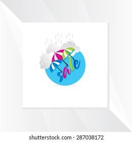 creative monsoon sale concept with cloud