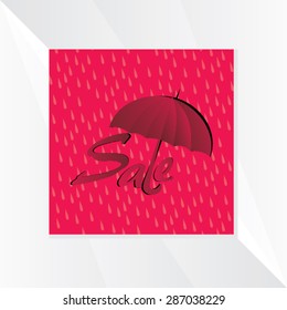 creative monsoon sale concept with red background 