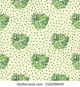 Creative monstera leaves tropical seamless pattern. Embroidery palm leaf endless wallpaper. Exotic hawaiian jungle backdrop. Rainforest background. Design for fabric , textile print, wrapping, cover