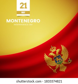 Creative Montenegro flag on fabric texture. Vintage style independence day background