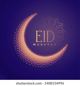 Creative Moon Made With Particles Eid Background