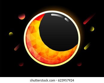 Creative Moon made in polygonal style for Muslim Community Festivals celebration.