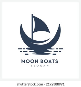 Creative moon ship logo for business