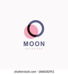 diseño creativo del logotipo del cuidado de la piel de la luna creativa