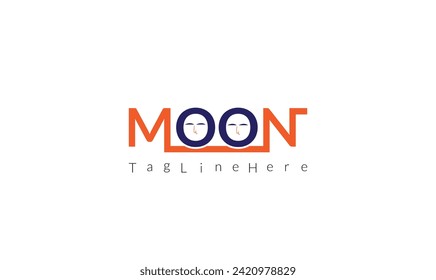 creative moon star vector logo.