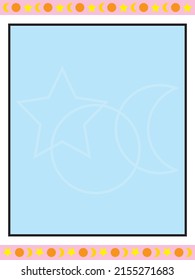 Creative moon and stars graphic plus lines poster vector background