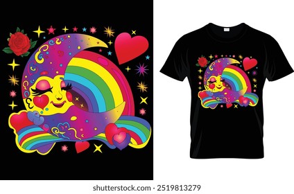 Creative moon t shirt design and templates