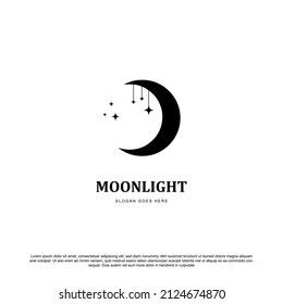 Creative moonlight logo design vector