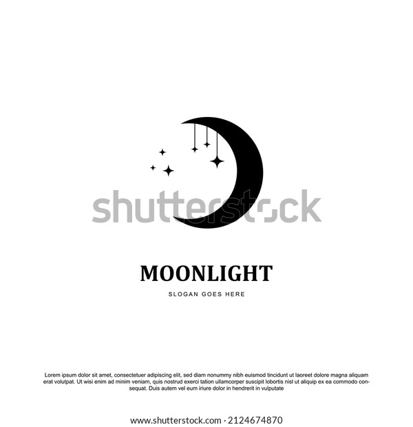 Creative moonlight logo\
design vector