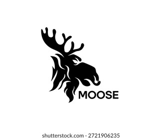 creative moose head silhouette logo design inspiration