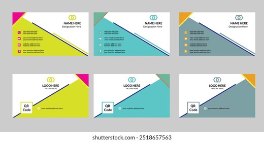 A creative mordan corporate business card template design