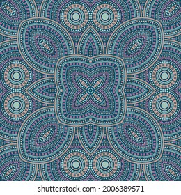 Creative moroccan zellige tile seamless ornament. Geometric texture vector patchwork. Wrap print design. Stylized moroccan zellige tilework repeating pattern. Geometric shapes wallpaper.