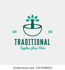 Creative mortar logo for pharmacy design vector concept illustration idea
