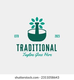 Creative mortar logo for pharmacy design vector concept illustration idea