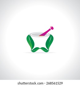 creative mortar pastel created with leaf vector 