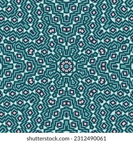 Creative mosaic endless pattern vector design. Modern patchwork print. Tribal geometrical pattern. Portuguese folk motif. Arabesque style illustration.
