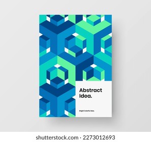 Creative mosaic hexagons banner template. Premium poster vector design layout.