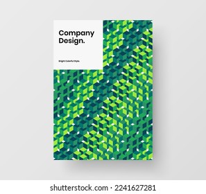 Creative mosaic hexagons corporate identity layout. Colorful front page A4 design vector template.
