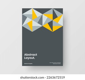 Creative mosaic hexagons corporate identity template. Original cover A4 design vector concept.