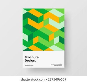 Creative mosaic hexagons placard template. Bright postcard design vector concept.