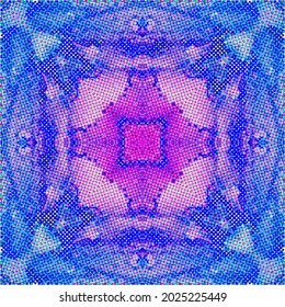 Creative mosaic pattern colored squares. Colored art festival abstract pixel symmetrical background. Mosaic colorful beautiful made of tiles. Modern art color pattern ornament decorative illustration.