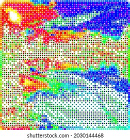 Creative mosaic pattern colored squares. Colored art festival abstract pixel background. RGB pattern. Mosaic colorful beautiful tiles. Modern art color pattern ornament decorative illustration.