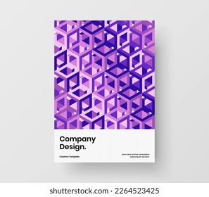Creative mosaic pattern postcard illustration. Unique company brochure vector design concept.