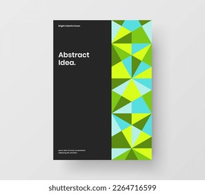 Creative mosaic shapes banner concept. Minimalistic corporate brochure A4 vector design layout.