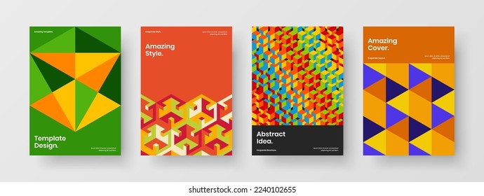 Kreatives Mosaik formt Pamphlet-Illustrations-Bundle. Einzigartiges Plakatdesign, Vektorkonzept.